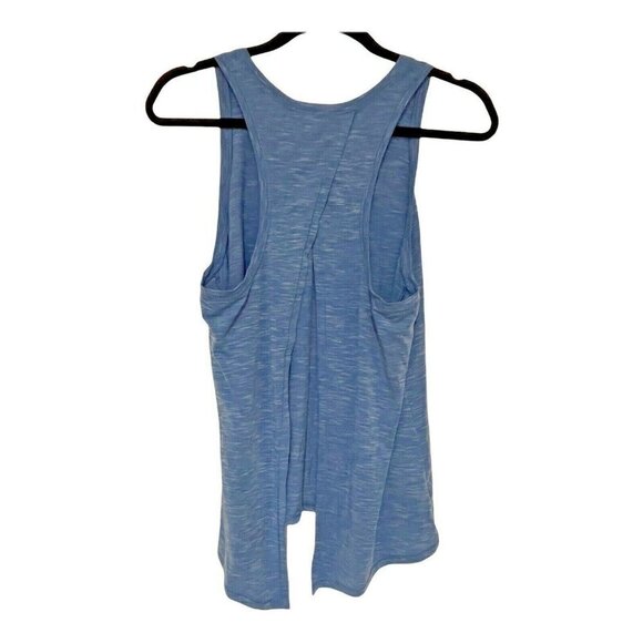 GAP Fit Sleeveless Workout Athletic Tank Top Flyaway Back Space Dye Blue S - Picture 2 of 4